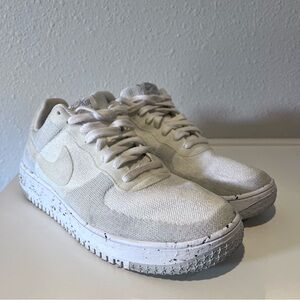 Nike Air Force 1 Crater Flyknit White Wolf Grey Men’s Size 11 DC4831-100 GUC